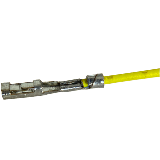 Litze mit einem Crimpkontakt für Harwin M20 Buchse, UL1571, AWG 28, 30 cm, gelb