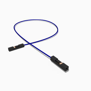 Kabel mit zwei Harwin M20 Buchsen 1 polig, 30 cm AWG 26, UL1007, blau