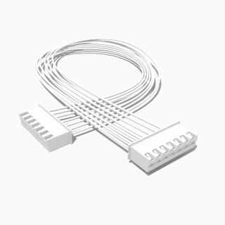 Kabel mit 2 JST Buchsen XH 7 polig 20 cm 24 AWG - RM 2,50 mm, weiß