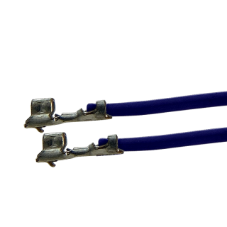 Litze mit zwei Crimpkontakten für JST ZH Buchse, UL1007, AWG 26, 50 cm, blau