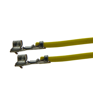 Litze mit zwei Crimpkontakten für JST ZH Buchse, UL1571, AWG 28, 50 cm, gelb